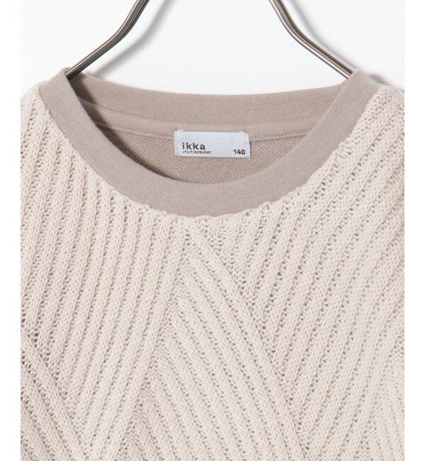 ikka kids「ジャガードニット切り替えトレーナー（120~160cm）」|Tシャツ・カットソー|