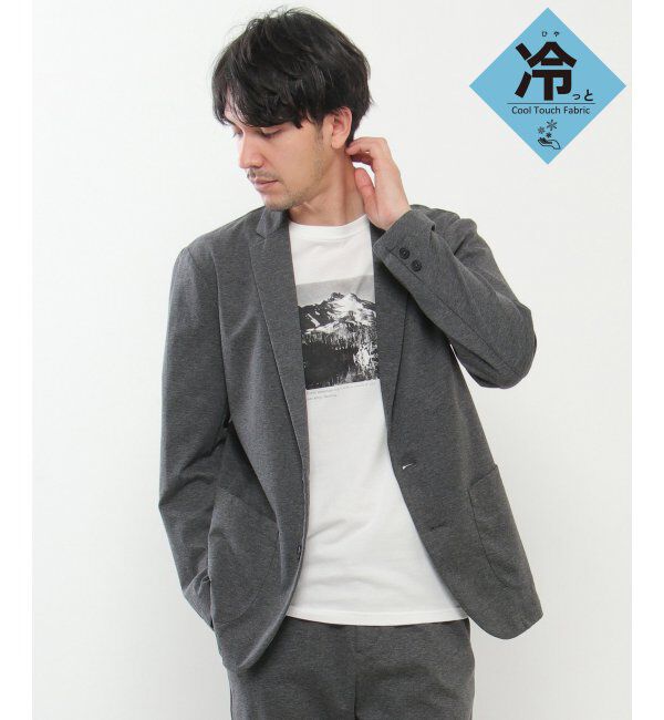 IKKA LOUNGE「【イージーケア／シワ軽減】イージーケアストレッチテーラードジャケット」|テーラードジャケット|グレイ
