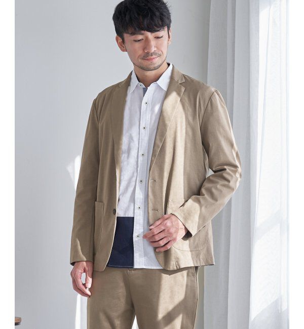 IKKA LOUNGE「【イージーケア／シワ軽減】イージーケアストレッチテーラードジャケット」|テーラードジャケット|