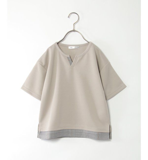 ikka kids「キーネックチェックレイヤードT（120~160cm）」|Tシャツ・カットソー|