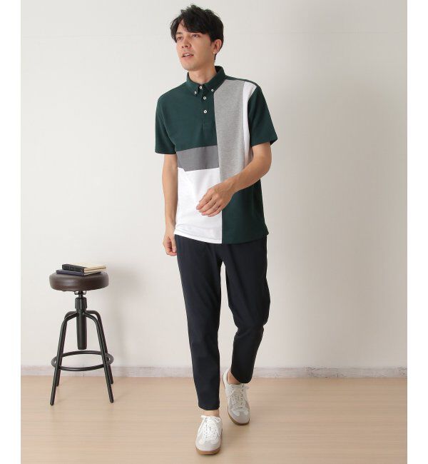 ikka「鹿の子切り替えポロシャツ」|その他|