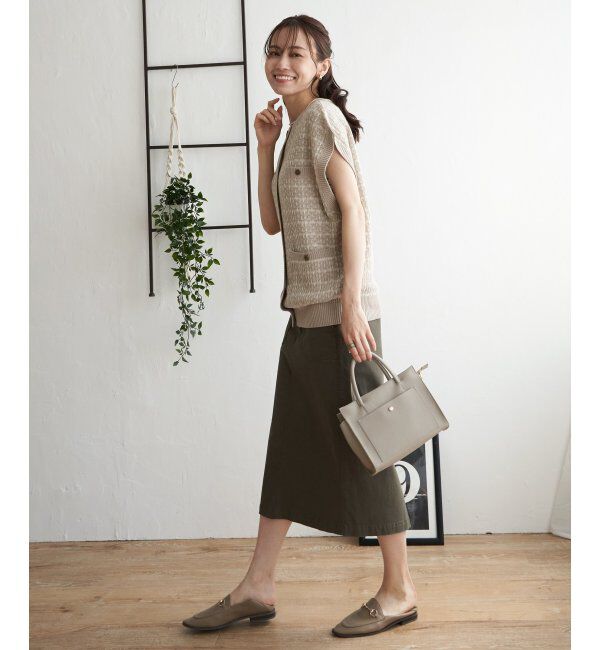 ikka「ツイードライクVネックベスト」|ニット・セーター|