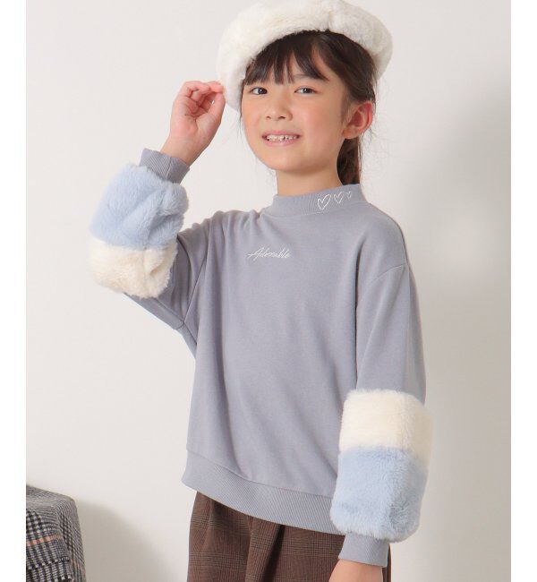 ikka kids「袖ファー刺繍裏毛プルオーバー 2 （120~160cm）」|Tシャツ・カットソー|