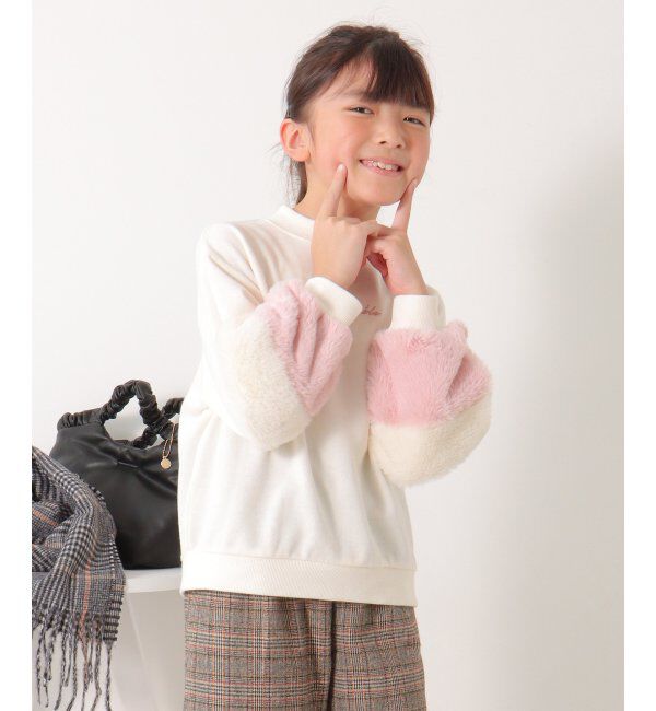 ikka kids「袖ファー刺繍裏毛プルオーバー 2 （120~160cm）」|Tシャツ・カットソー|