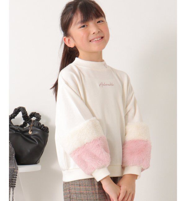 ikka kids「袖ファー刺繍裏毛プルオーバー 2 （120~160cm）」|Tシャツ・カットソー|