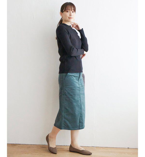 ikka「抗菌モックネックリブニット」|プルオーバー|