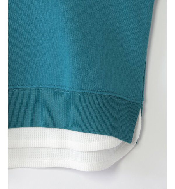 ikka kids「裏起毛裾レイヤードワッペントレーナー（120~160cm）」|Tシャツ・カットソー|