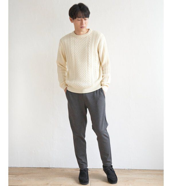 ikka「抗菌アランケーブルリサイクルニット」|プルオーバー|