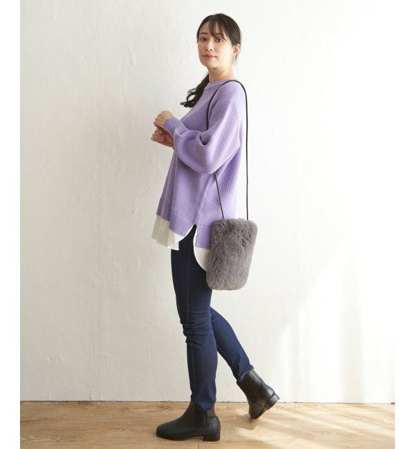 ikka「裾レイヤードニットプルオーバー」|プルオーバー|