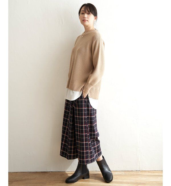 ikka「裾レイヤードニットプルオーバー」|プルオーバー|