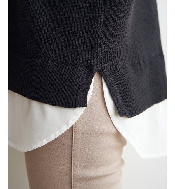 ikka「裾レイヤードニットプルオーバー」|プルオーバー|