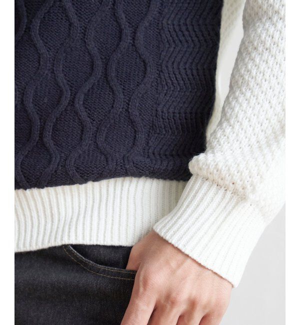 ikka「ブロックスジャガードニット」|プルオーバー|