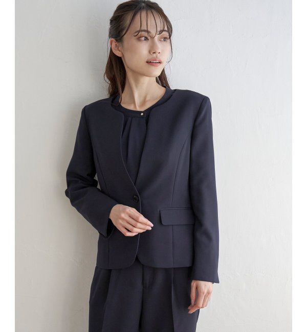 IKKA LOUNGE「【洗濯機で洗える／セットアップ対応】ウォッシャブルキーネックジャケット」|その他|