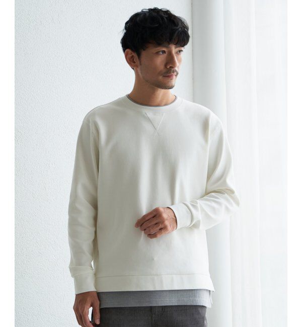 ikka「【抗菌防臭】GOKU楽ダンボールフェイクプルオーバー」|パーカー|