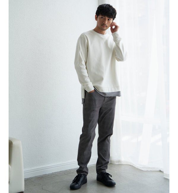 ikka「【抗菌防臭】GOKU楽ダンボールフェイクプルオーバー」|パーカー|