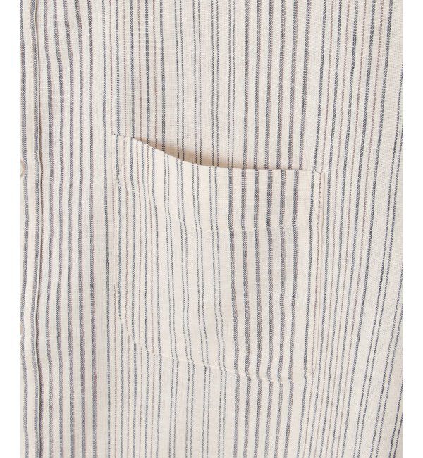 ikka「【吸水速乾】7分袖イージーケアリネンストライプシャツ」|シャツ・ブラウス|