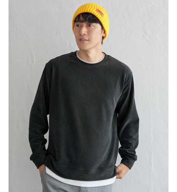 ikka「カットコールフェイクレイヤードプルオーバー」|パーカー|チャコール