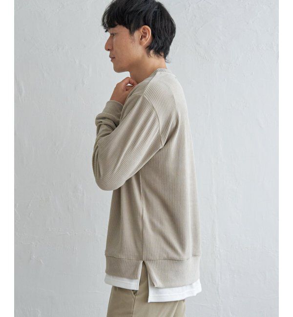 ikka「カットコールフェイクレイヤードプルオーバー」|パーカー|