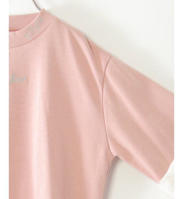 ikka kids「袖フェイクファー刺繍裏毛プルオーバー（120~160cm）」|Tシャツ・カットソー|