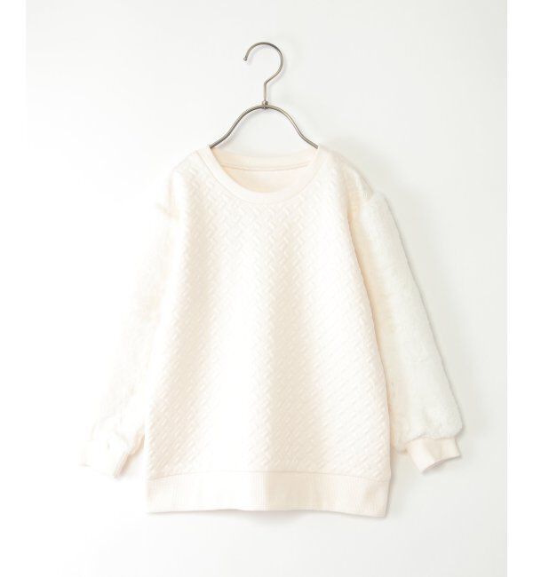 ikka kids「フクレジャカード袖フェイクファープルオーバー（120~160cm）」|Tシャツ・カットソー|オフホワイト