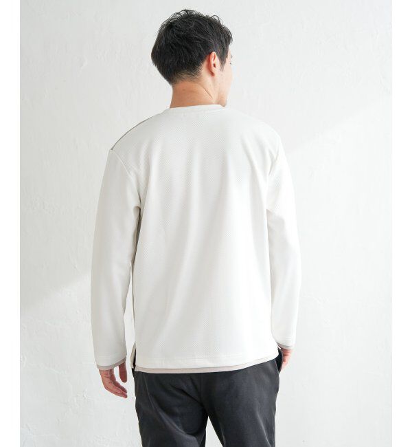 ikka「カツラギジャカード切り替えプルオーバー」|パーカー|