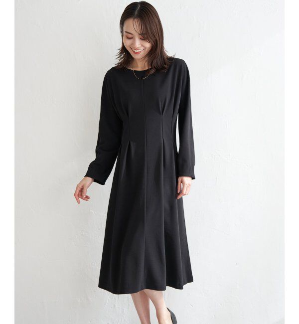IKKA LOUNGE「カットジョーゼットタックワンピース」|ドレス|