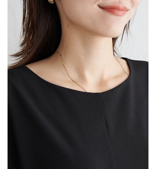 IKKA LOUNGE「カットジョーゼットタックワンピース」|ドレス|