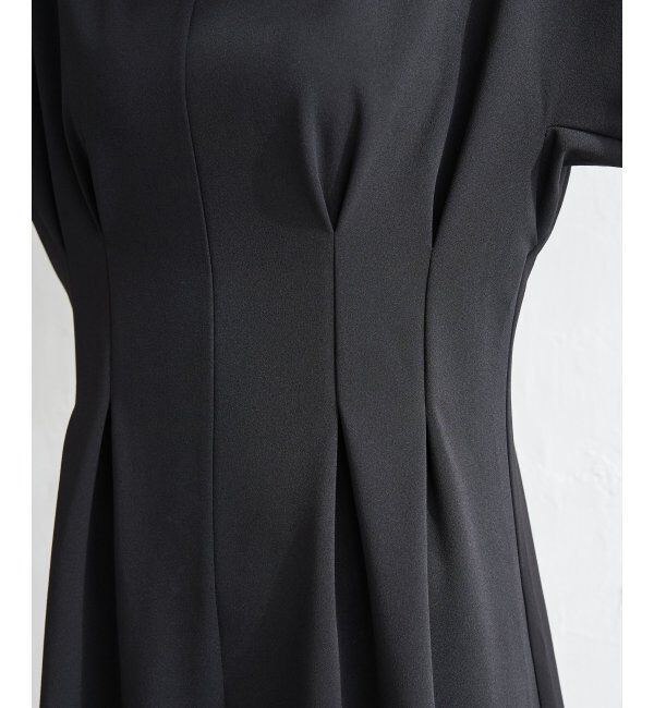 IKKA LOUNGE「カットジョーゼットタックワンピース」|ドレス|