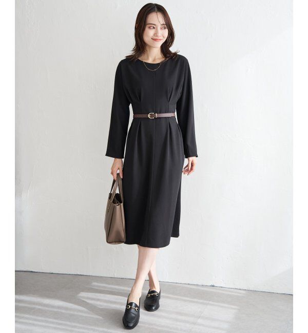 IKKA LOUNGE「カットジョーゼットタックワンピース」|ドレス|