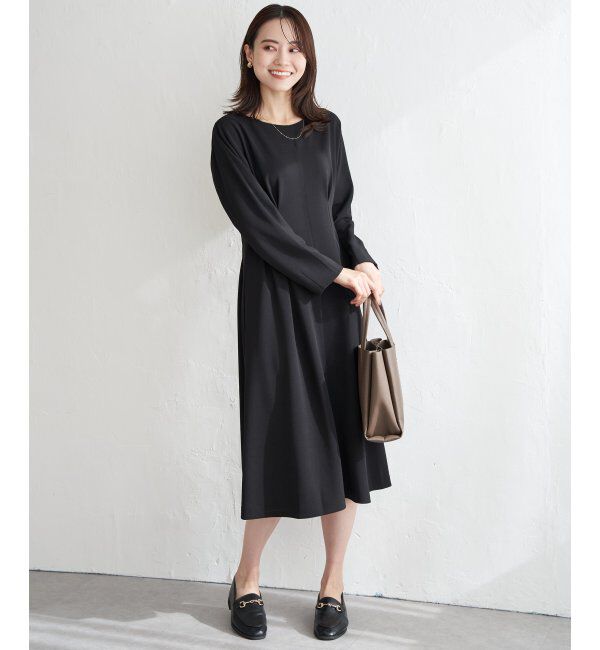 IKKA LOUNGE「カットジョーゼットタックワンピース」|ドレス|