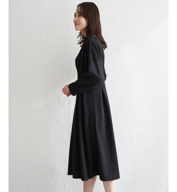 IKKA LOUNGE「カットジョーゼットタックワンピース」|ドレス|