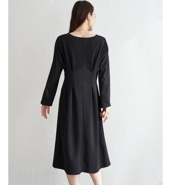 IKKA LOUNGE「カットジョーゼットタックワンピース」|ドレス|