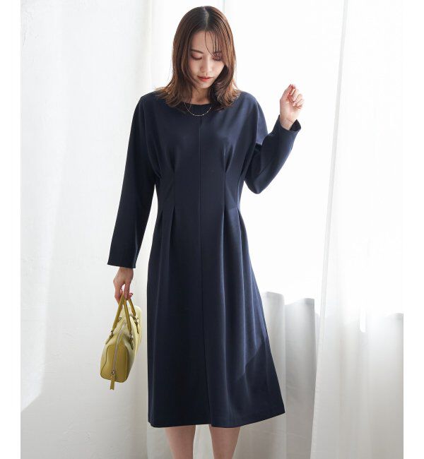 IKKA LOUNGE「カットジョーゼットタックワンピース」|ドレス|