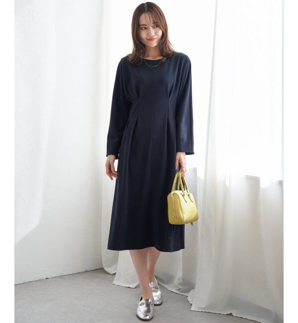 IKKA LOUNGE「カットジョーゼットタックワンピース」|ドレス|