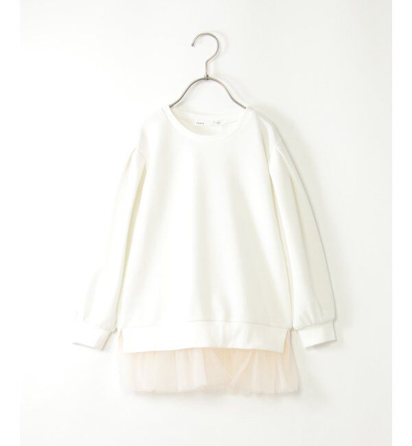 ikka kids「裾チュールミニ裏毛プルオーバー（120~160cm）」|Tシャツ・カットソー|オフホワイト