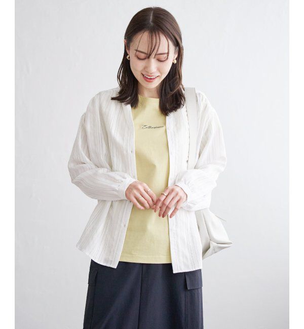 ikka「【雑誌InRed5月号掲載】シアーバックリボンブラウス」|シャツ・ブラウス|オフホワイト