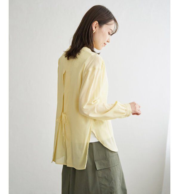 ikka「【雑誌InRed5月号掲載】シアーバックリボンブラウス」|シャツ・ブラウス|