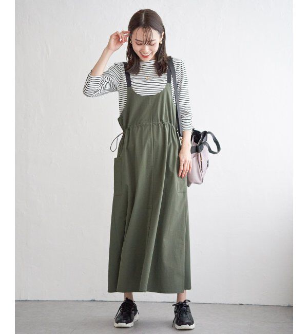 ikka「【2点セット】リップストップカーゴワンピースセット」|ワンピース|