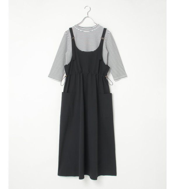 ikka「【2点セット】リップストップカーゴワンピースセット」|ワンピース|