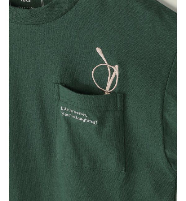 ikka kids「【親子おそろい】メガネポケ裾レイヤーTシャツ（120~160cm）」|Tシャツ・カットソー|