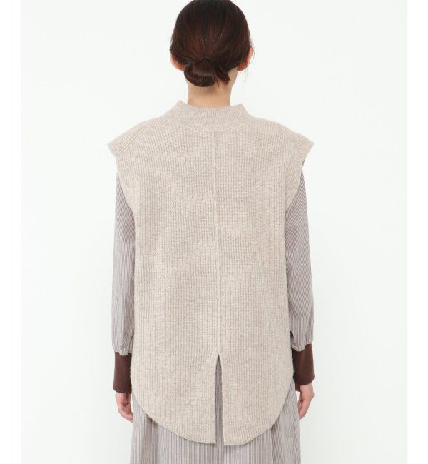 Lbc with Life「cafeウールバックスリットベスト」|ニット・セーター|