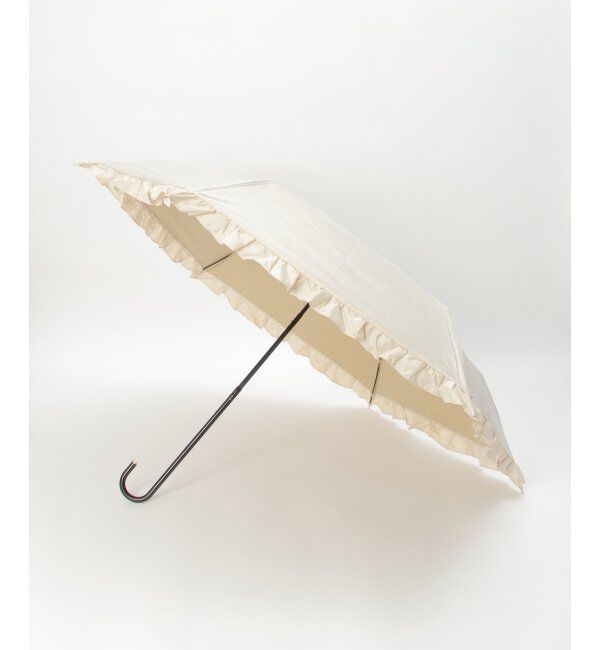 Lbc with Life「Wpc. 遮光 クラシックフリル ミニ傘 折りたたみ傘 日傘」|傘|ベージュ