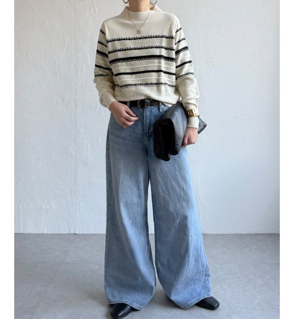 Lbc with Life「ラメネップボーダーニットPO」|カーディガン|