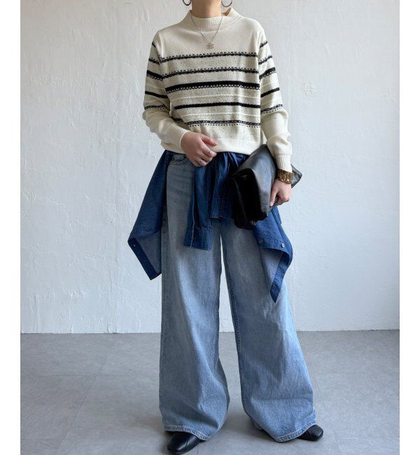 Lbc with Life「ラメネップボーダーニットPO」|カーディガン|