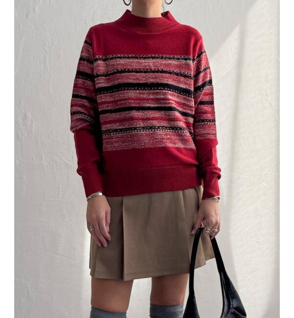 Lbc with Life「ラメネップボーダーニットPO」|カーディガン|