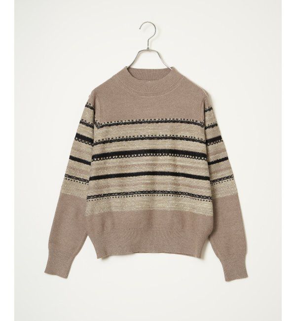 Lbc with Life「ラメネップボーダーニットPO」|カーディガン|