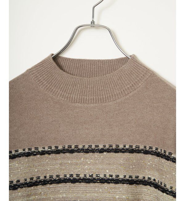 Lbc with Life「ラメネップボーダーニットPO」|カーディガン|