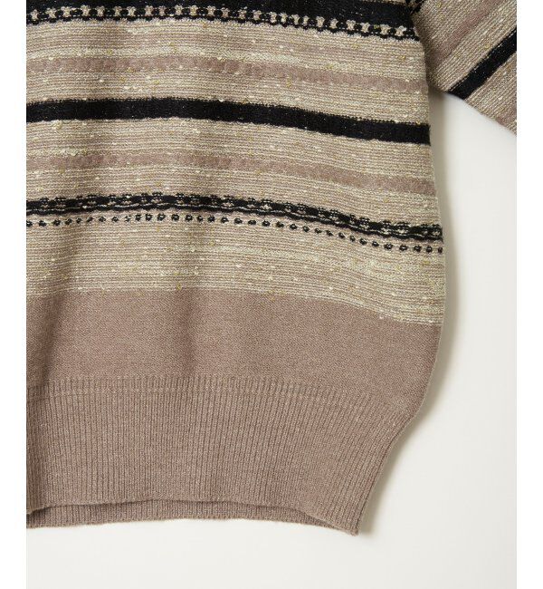 Lbc with Life「ラメネップボーダーニットPO」|カーディガン|