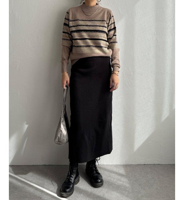 Lbc with Life「ラメネップボーダーニットPO」|カーディガン|