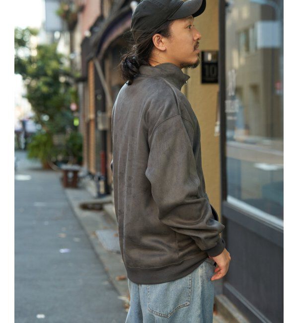 VENCE share style「フェイクスウェードヒゲ刺繍ハーフZIP」|その他|